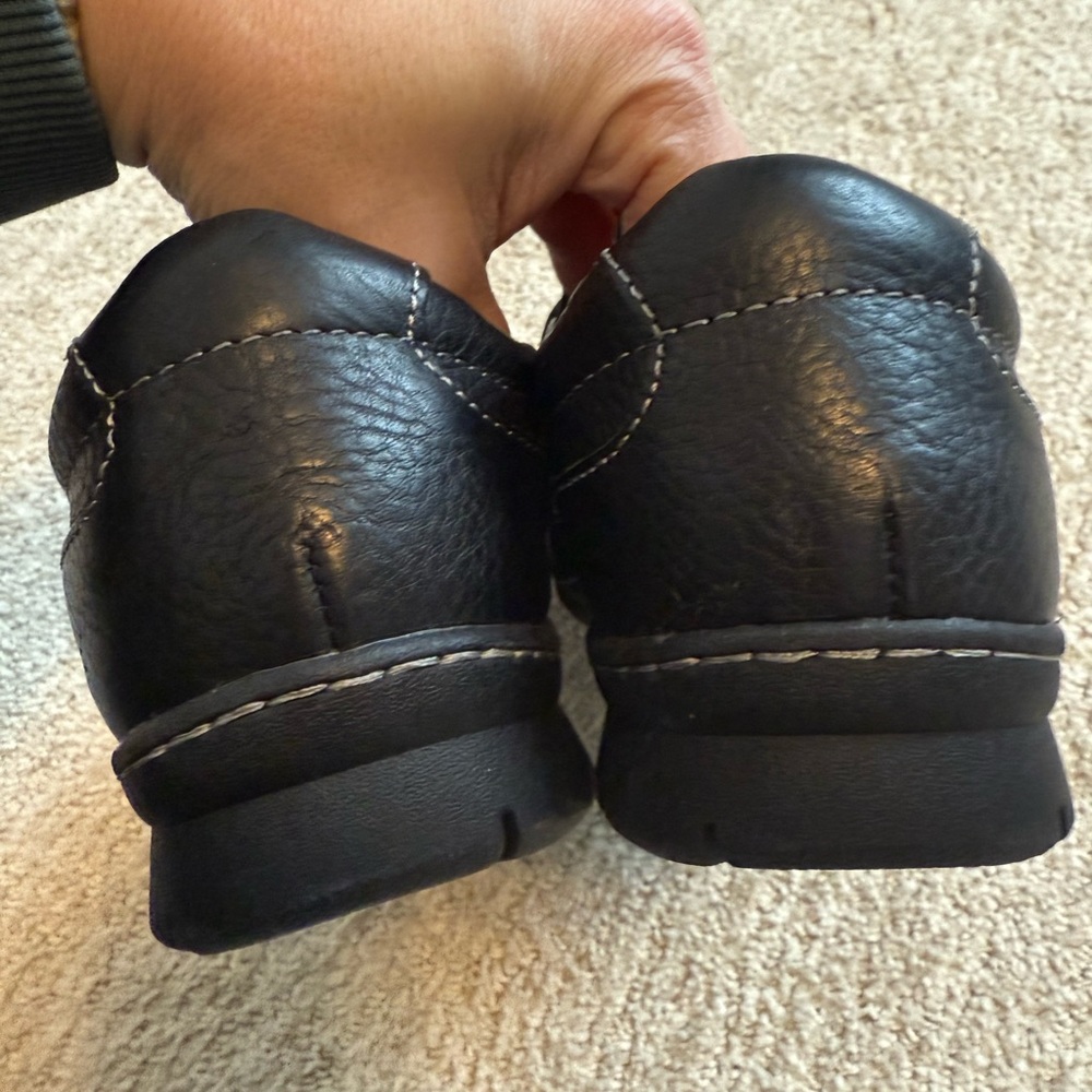 b.o.c. Born Black Leather Double Monk Strap Clogs Loafers Women’s 8.5W EUC - Picture 8 of 10